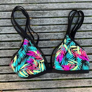 Tropical neon bathing suit top. Padded. Good condition!